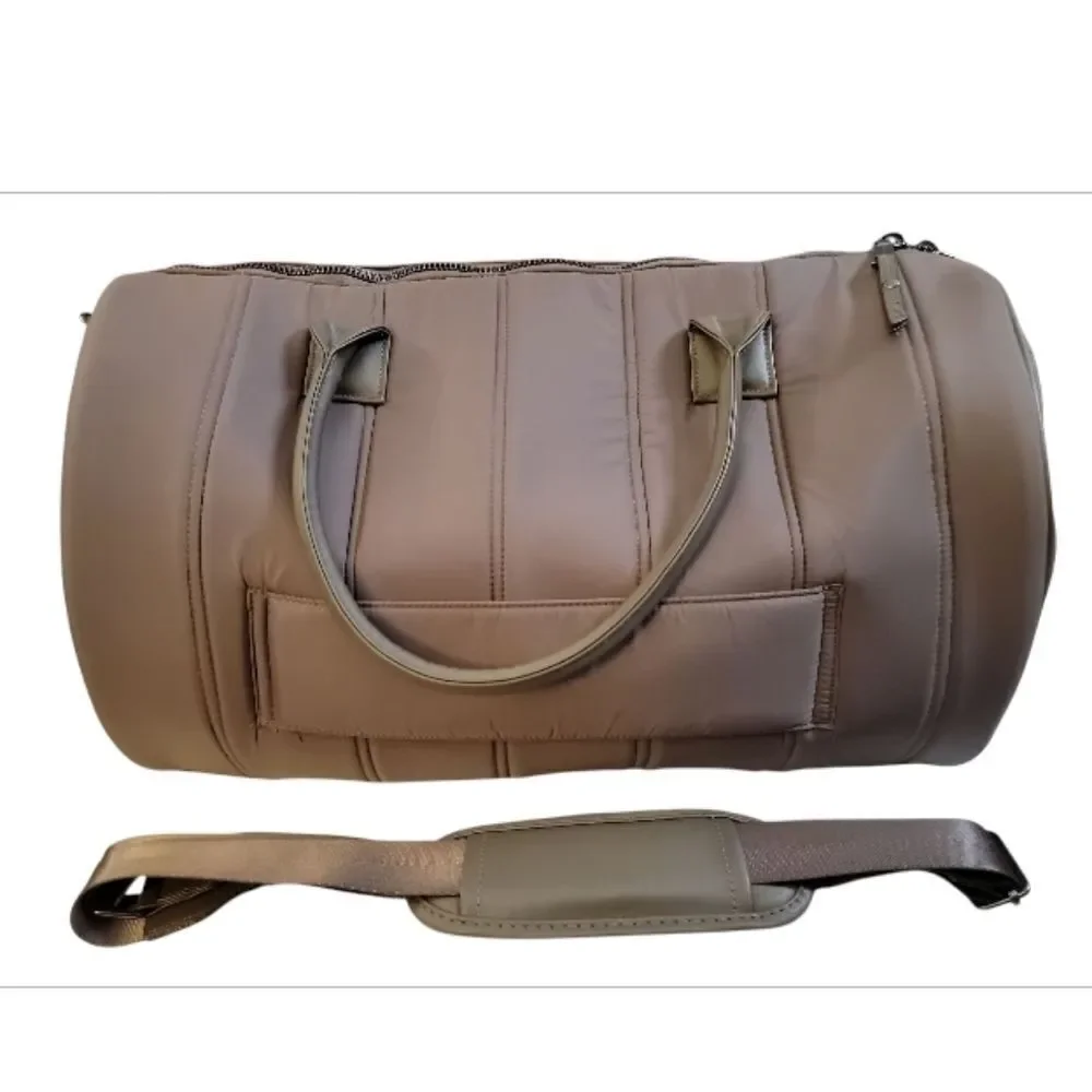Max Studio Nylon Tubular Quilted Roll Duffel Bag
